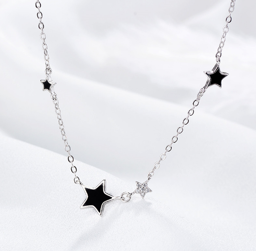 Star Necklace, Choker Chain, Titanium Steel Jewelry