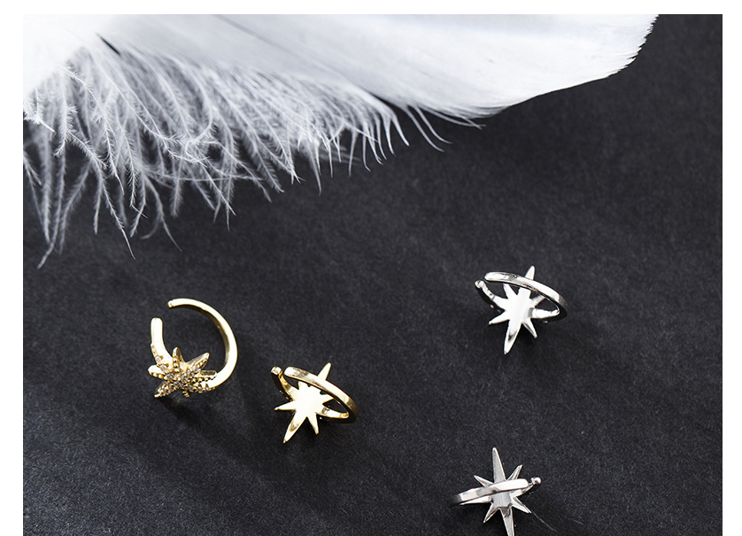 Star Earrings with Light Jewelry and Hexagram Design