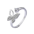 S925 Silver Butterfly Open Ring Jewelry