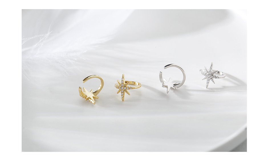 Star Earrings with Light Jewelry and Hexagram Design