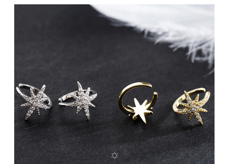 Star Earrings with Light Jewelry and Hexagram Design
