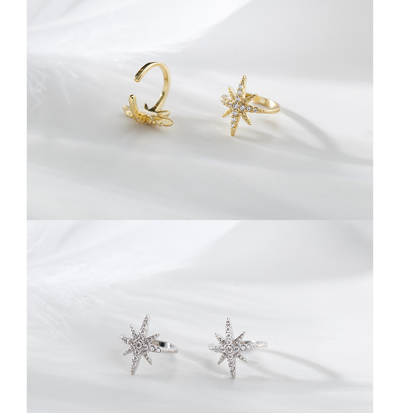 Star Earrings with Light Jewelry and Hexagram Design