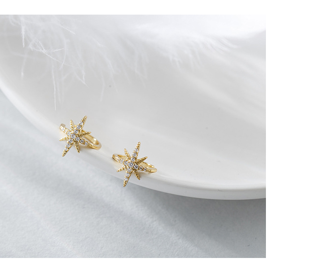 Star Earrings with Light Jewelry and Hexagram Design